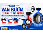Bán van bướm tay quay, tay gạt, mặt bích đủ kích thước DN50 đến DN600