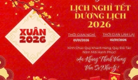 THÔNG BÁO NGHỈ TẾT DƯƠNG LỊCH 2026